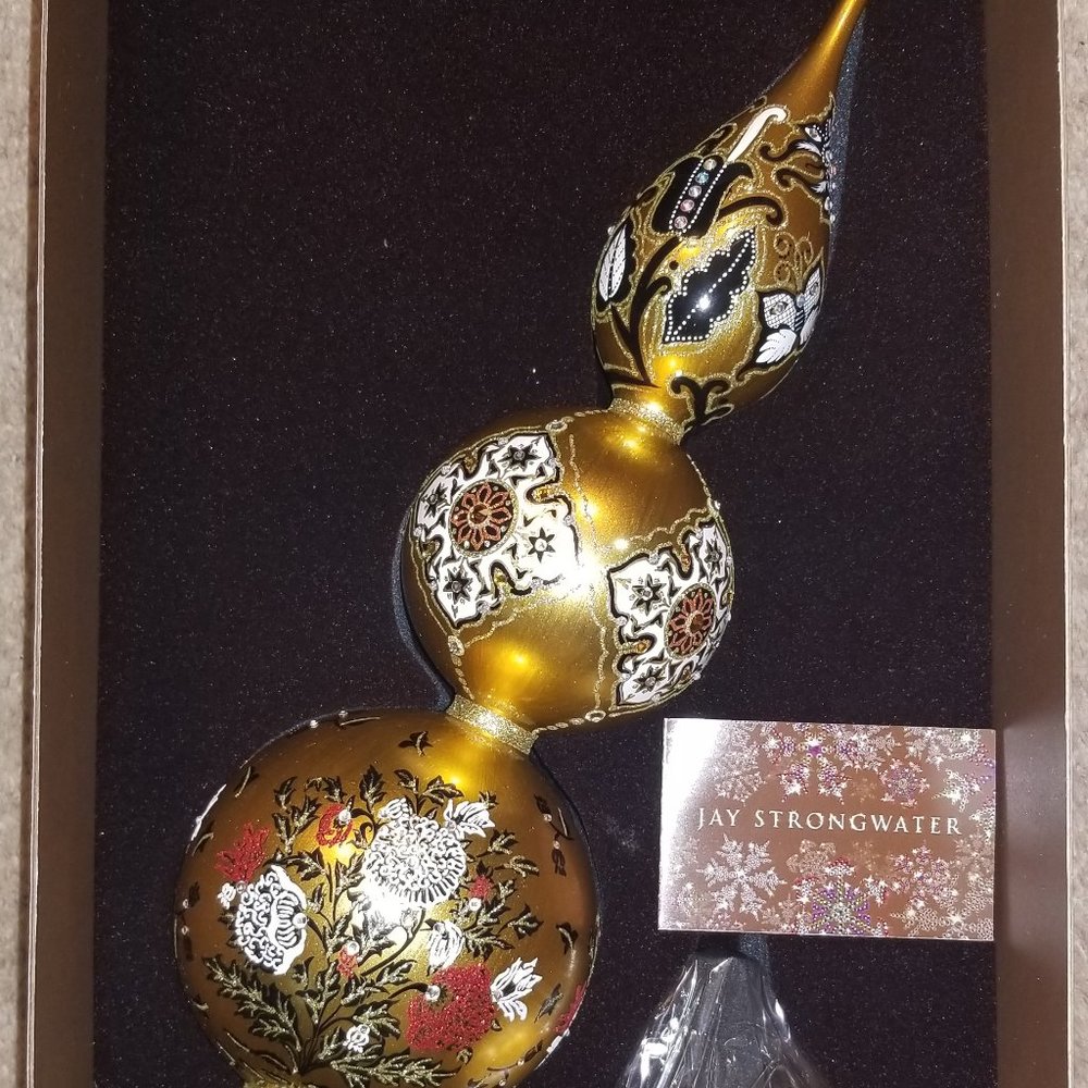 RARE LUXURY JAY STRONGWATER FLOWER BUTTERFLY CRYSTAL TREE TOPPER FINIAL STAND